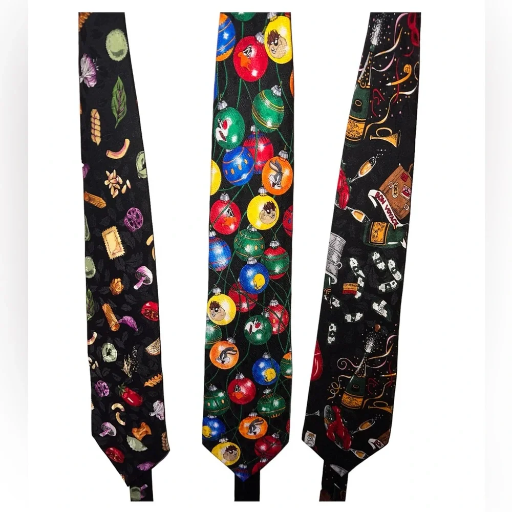 Nicole Miller & Looney Tunes Tie Lot 🦎🌵